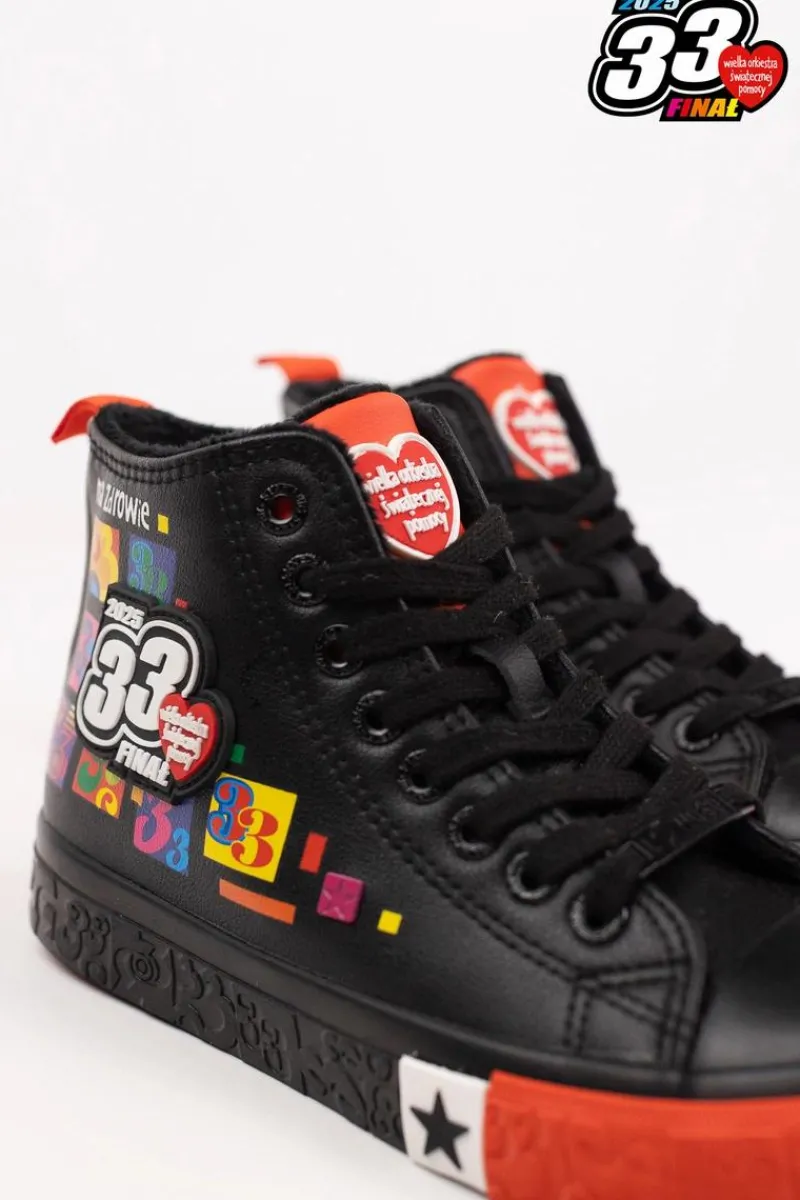 Trampki Ocieplane|Trampki Damskie Big Star>Big Star Shoes Oficjalne trampki damskie BIG STAR x WOŚP RR274A651 Czarny