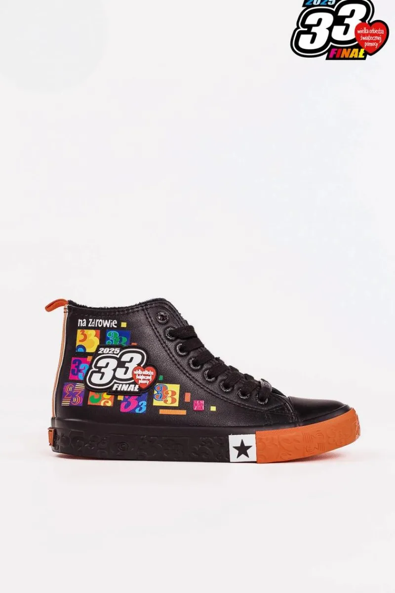 Trampki Ocieplane|Trampki Damskie Big Star>Big Star Shoes Oficjalne trampki damskie BIG STAR x WOŚP RR274A651 Czarny