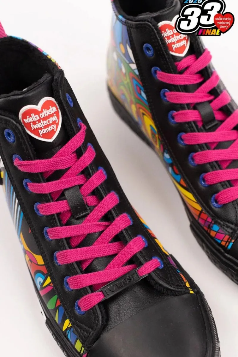 Trampki Męskie Big Star|Trampki Wysokie>Big Star Shoes Oficjalne Trampki Męskie BIG STAR x WOŚP RR174653 Czarny