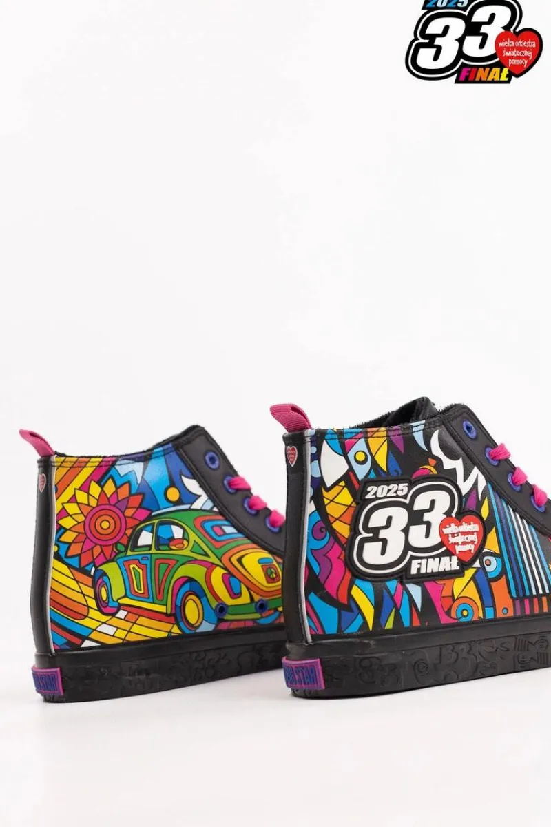 Trampki Męskie Big Star|Trampki Wysokie>Big Star Shoes Oficjalne Trampki Męskie BIG STAR x WOŚP RR174653 Czarny