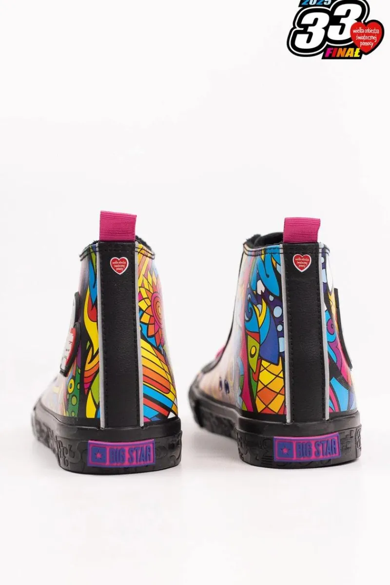 Trampki Męskie Big Star|Trampki Wysokie>Big Star Shoes Oficjalne Trampki Męskie BIG STAR x WOŚP RR174653 Czarny