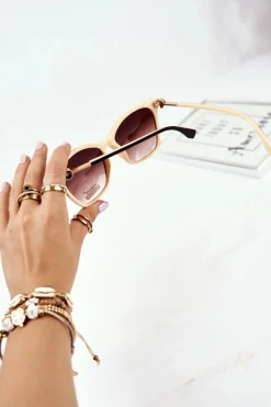 Hot PRIUS Okulary Brązowe Beż Przeciwsłoneczne PR-V70/2 Brązowy Gradient