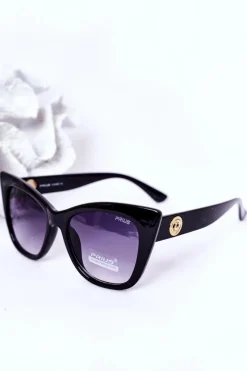 Best PRIUS Okulary Przeciwsłoneczne Cat Eye Czarne Ombre