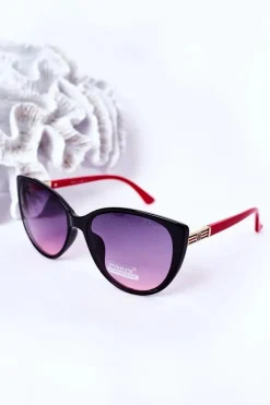 Discount PRIUS Okulary Przeciwsłoneczne Czarno-Czerwone Ombre