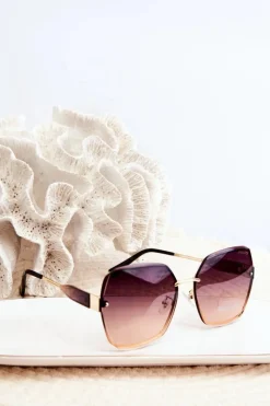 Best Okulary Przeciwsłoneczne Damskie Z Cieniowanymi Szkiełkami UV400 Brązowe Okulary