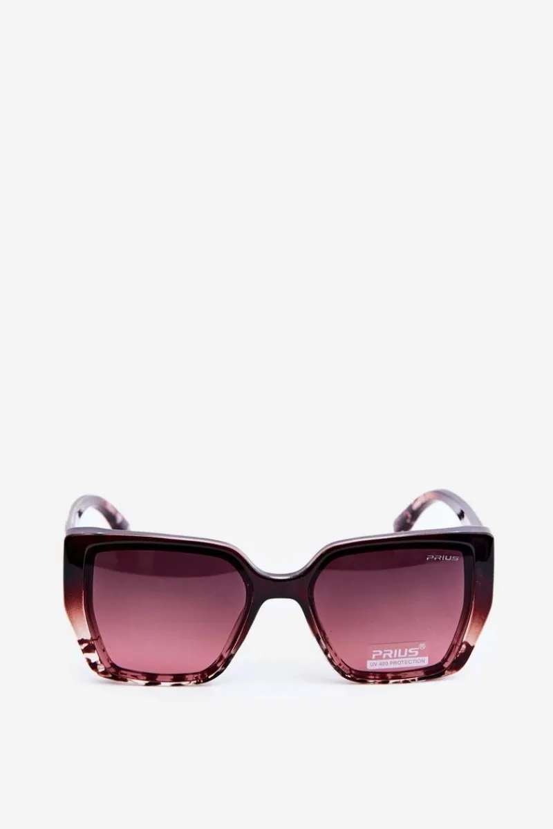 Best Okulary Przeciwsłoneczne Damskie UV400 Brązowo-Różowe Okulary