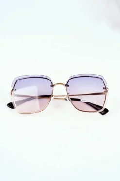 PRIUS Okulary Przeciwsłoneczne PRE-34 Złote Różowe Granat Gradient