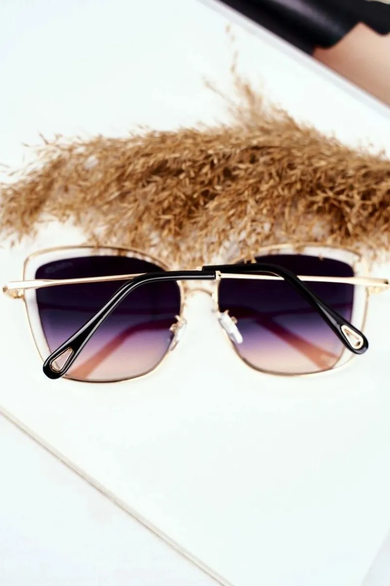 Outlet PRIUS Okulary Przeciwsłoneczne PRE-31 Złote Niebieskie Szkła Lustrzane