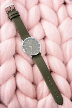 Sale Giorgio&Dario Oliwkowy Stylowy Skórzany Damski Zegarek