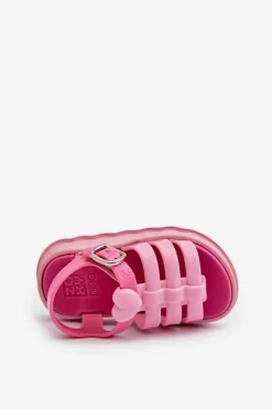 Outlet Pachnące Dziecięce Sandałki Na Rzep NN385018 Różowe Dzieci Dziewczęce