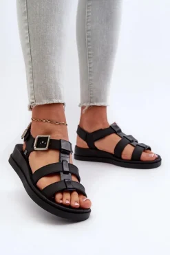 Sandały Gumowe|Sandały Płaskie>ZAXY Pachnące Gładkie Sandały Damskie NN285007 Czarne Czarny