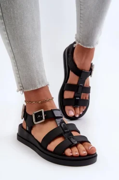 Sandały Gumowe|Sandały Płaskie></noscript>ZAXY Pachnące Gładkie Sandały Damskie NN285007 Czarne Czarny