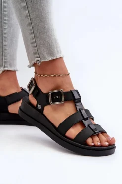 Sandały Gumowe|Sandały Płaskie></noscript>ZAXY Pachnące Gładkie Sandały Damskie NN285007 Czarne Czarny