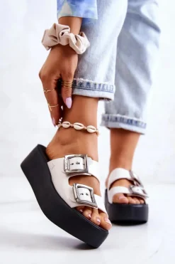 Hot ZAXY Pachnące Gumowe Klapki HH285181 Biało-Czarne