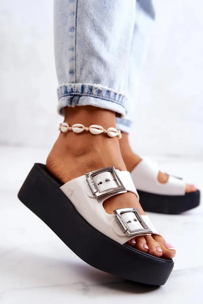 Hot ZAXY Pachnące Gumowe Klapki HH285181 Biało-Czarne