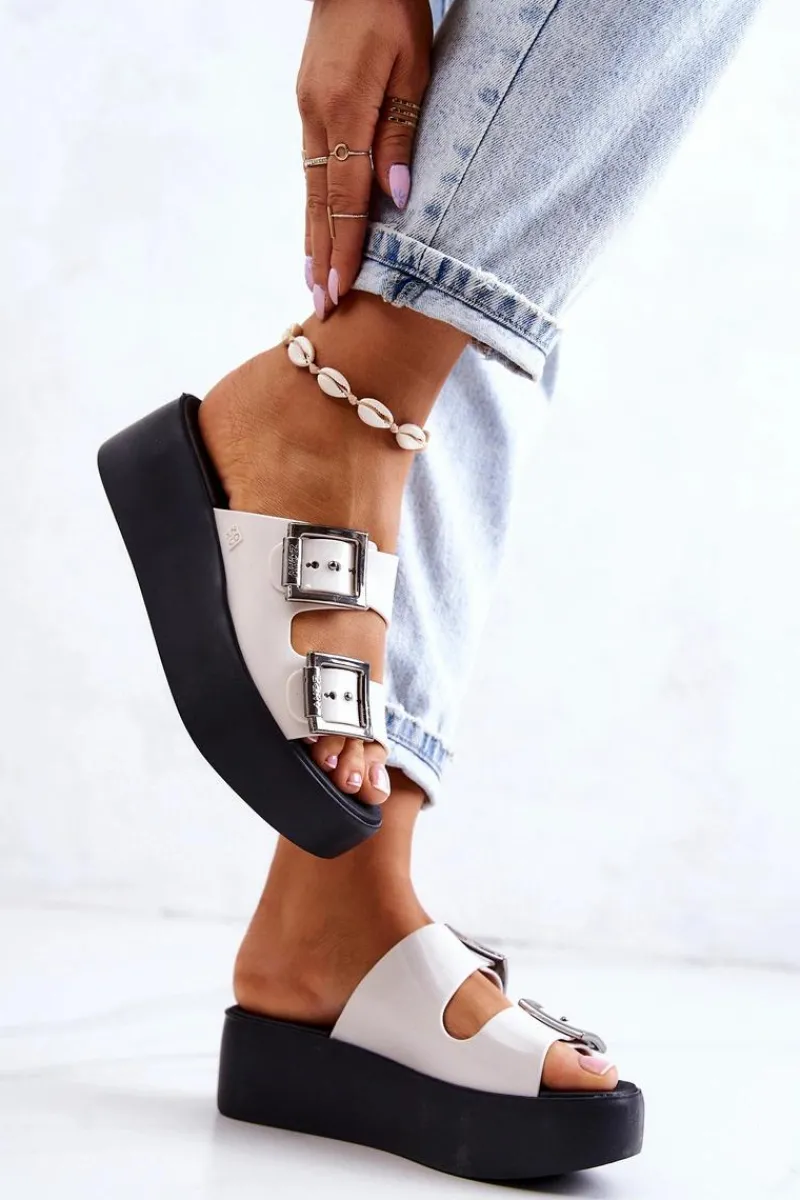 Hot ZAXY Pachnące Gumowe Klapki HH285181 Biało-Czarne