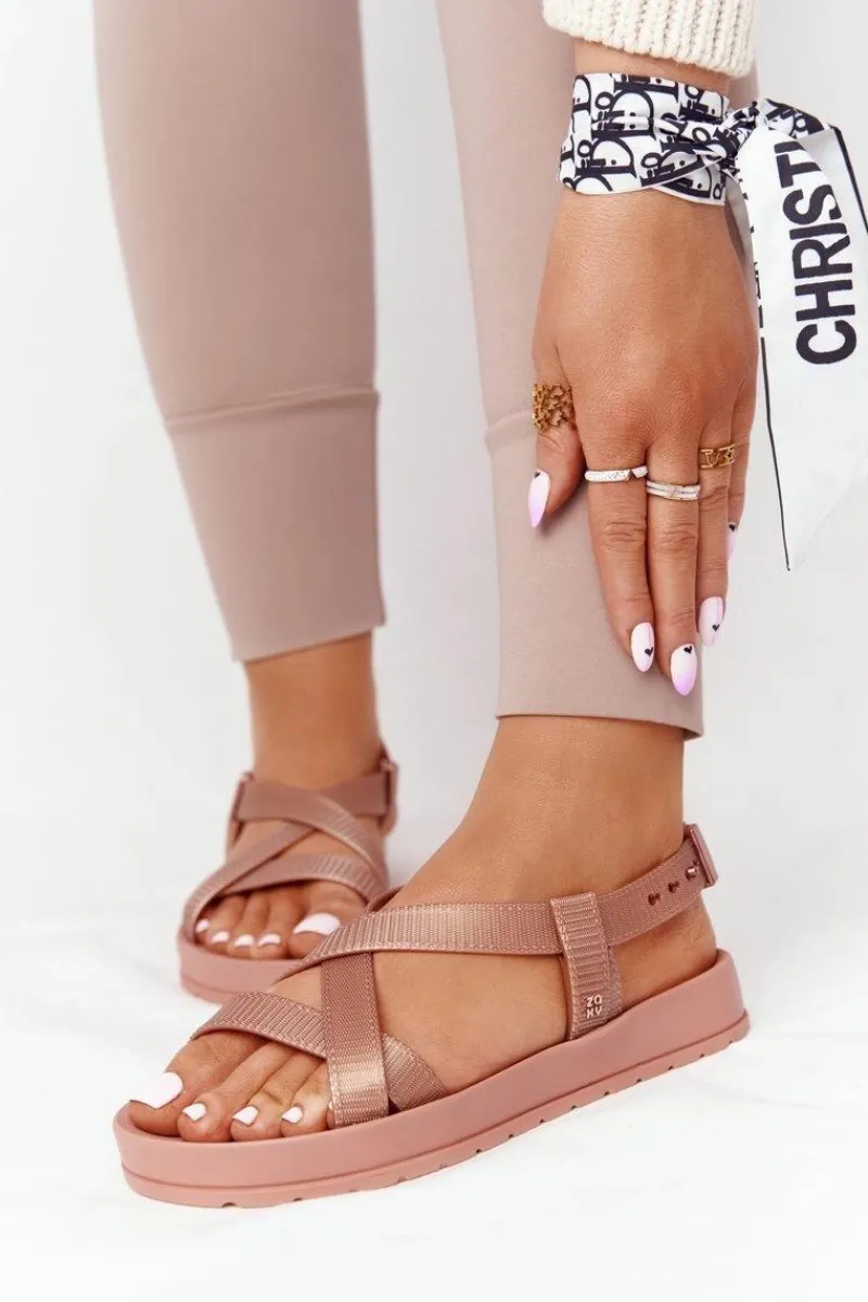 Sale Pachnące Gumowe Sandaly Eco Friendly HH285167 Nude Damskie Sandały Gumowe|Sandały Płaskie