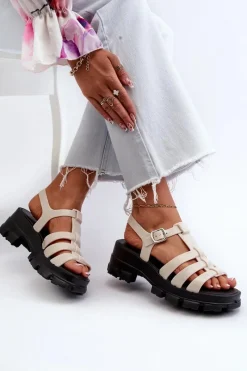 Hot ZAXY Pachnące Sandały Damskie NN285040 Jasnobeżowe Beżowy