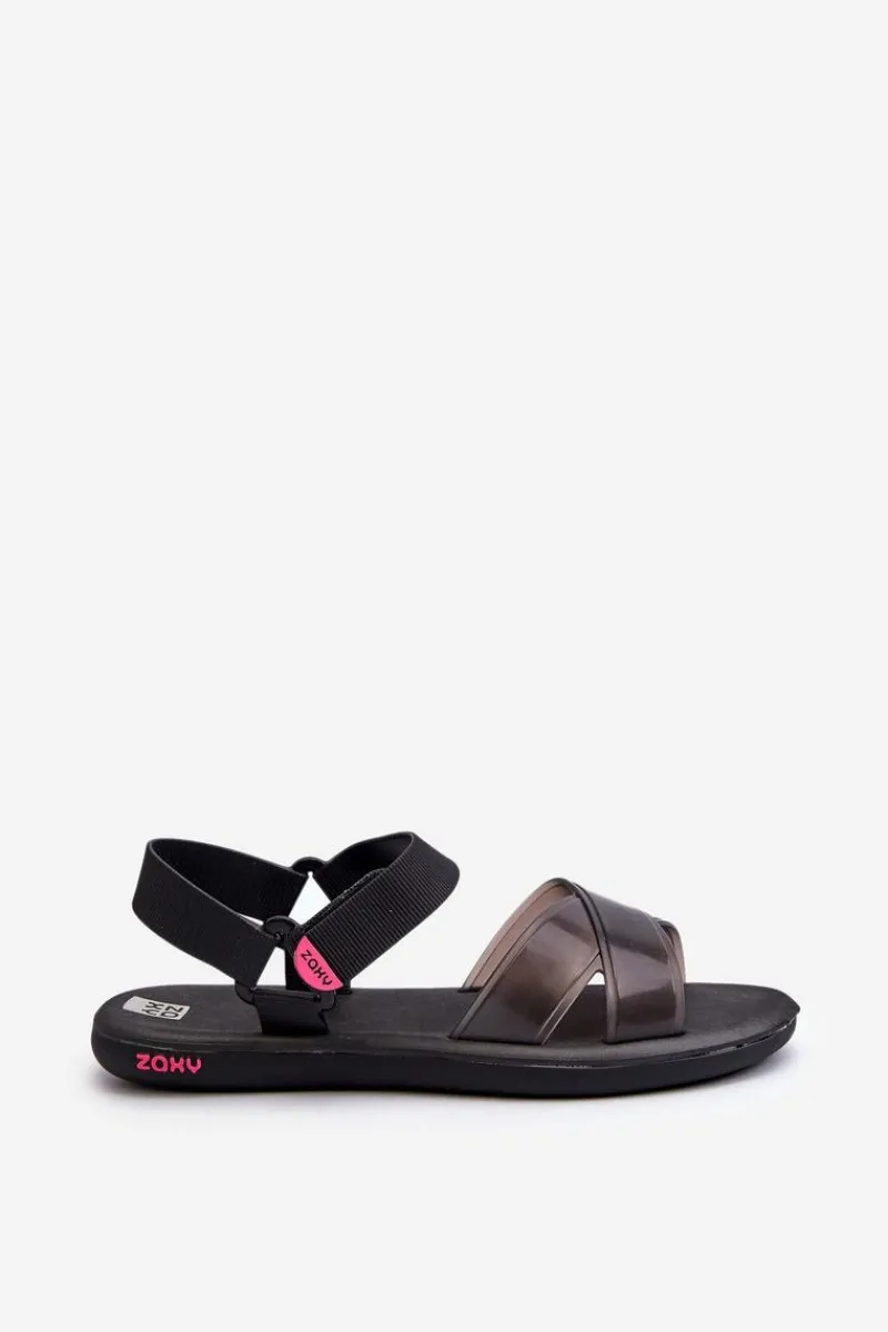 Clearance ZAXY Pachnące Sandały Na Płaskiej Podeszwie JJ285011 Czarne