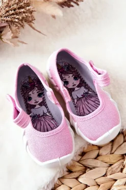 Hot BEFADO Papcie Baleriny Błyszczące 109P223 Różowe