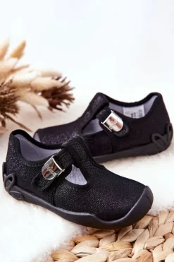 Outlet Papcie Baleriny Błyszczące 115X006 Czarne Dzieci Dziewczęce|Back To School