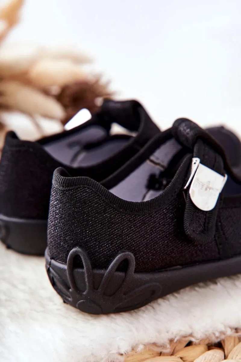 Outlet Papcie Baleriny Błyszczące 115X006 Czarne Dzieci Dziewczęce|Back To School