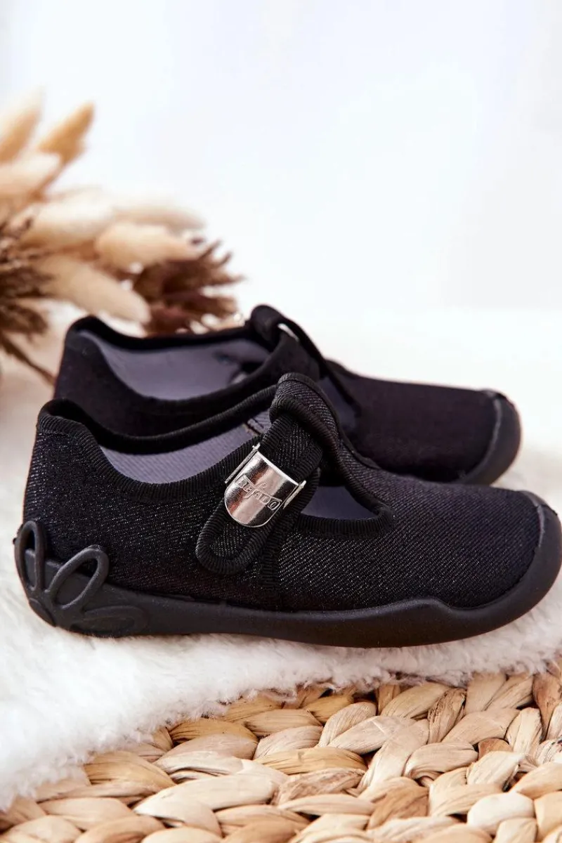 Outlet Papcie Baleriny Błyszczące 115X006 Czarne Dzieci Dziewczęce|Back To School