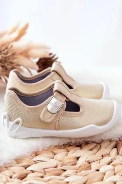 Sale BEFADO Papcie Baleriny Błyszczące 115X003 Złote