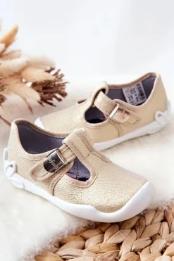 Sale BEFADO Papcie Baleriny Błyszczące 115X003 Złote