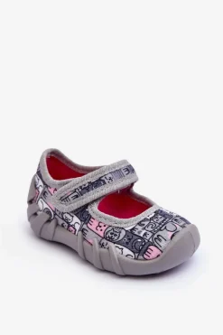 Dziewczęce|Back To School>BEFADO Papcie Baleriny Kotki 109P261 Szare