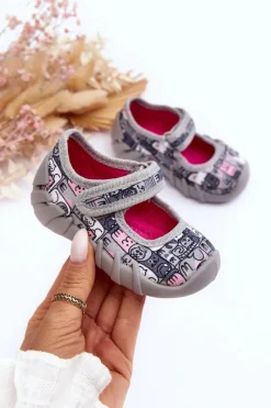 Dziewczęce|Back To School>BEFADO Papcie Baleriny Kotki 109P261 Szare