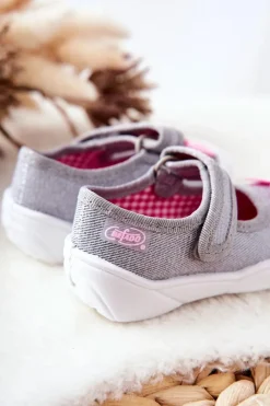 Outlet BEFADO Papcie Baleriny Królik 209P033 Szare