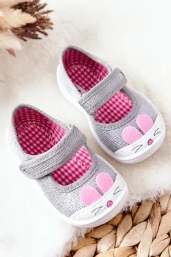 Outlet BEFADO Papcie Baleriny Królik 209P033 Szare