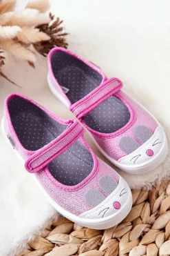 Papcie Baleriny Królik 208X045 Różowe Dzieci Dziewczęce|Balerinki Dziecięce