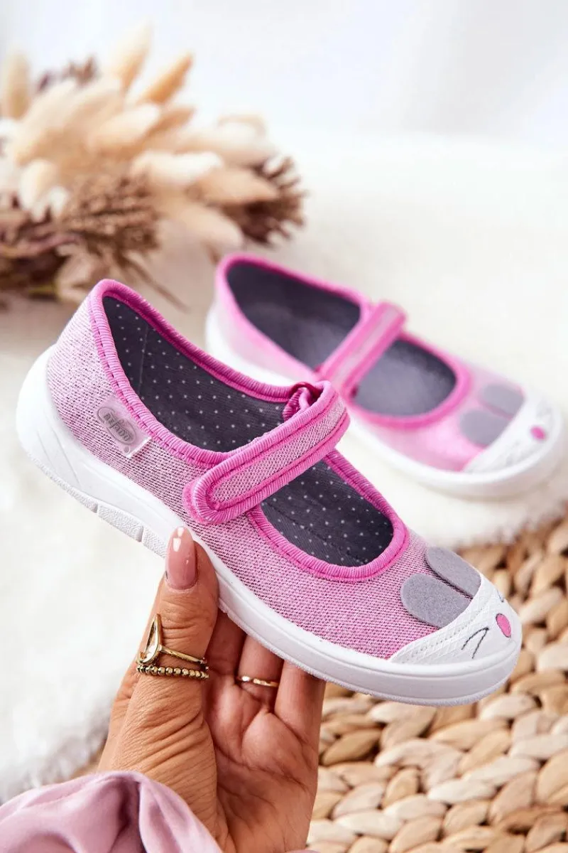 Papcie Baleriny Królik 208X045 Różowe Dzieci Dziewczęce|Balerinki Dziecięce