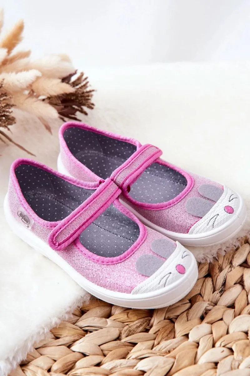 Papcie Baleriny Królik 208X045 Różowe Dzieci Dziewczęce|Balerinki Dziecięce