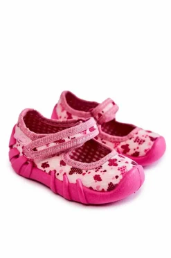 Best Papcie Baleriny Motyle 109P257 Różowe Dzieci Dziewczęce|Balerinki Dziecięce