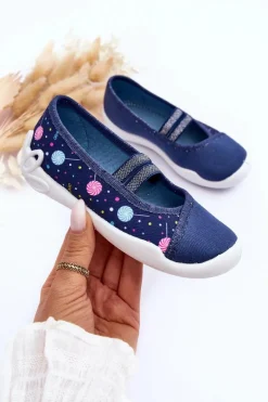 New Papcie Baleriny 116X316 Granatowe Dzieci Dziewczęce|Balerinki Dziecięce