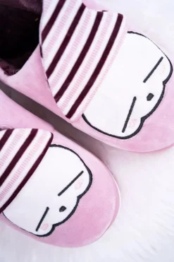 Outlet Papcie damskie Domowe Różowe Wrzosowe Mashimaro Damskie Kapcie Klasyczne