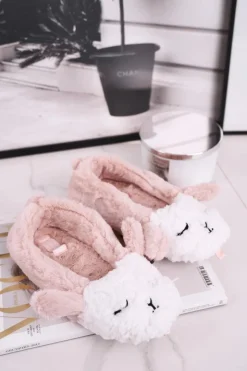 Papcie Damskie Futrzane Owieczki Różowe Ben Damskie Kapcie Klasyczne