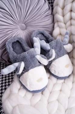 Outlet Boto Papcie Damskie Z Futerkiem Renifery Szare Deff