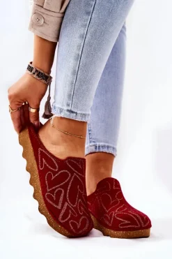 Kapcie Klasyczne|Klapki Damskie Klasyczne>INBLU Papcie Klapki Profilaktyczne DK07-016 Czerwone