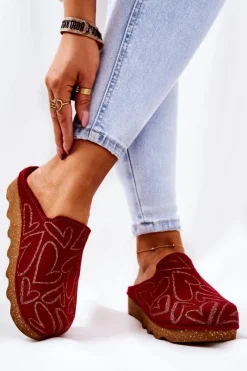 Kapcie Klasyczne|Klapki Damskie Klasyczne>INBLU Papcie Klapki Profilaktyczne DK07-016 Czerwone