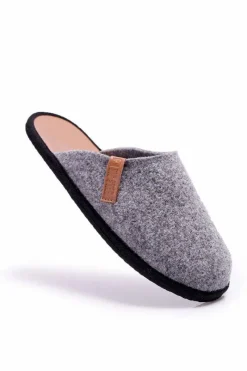 Papcie Męskie>Big Star Shoes Papcie Męskie Domowe Big Star Szare D167177A