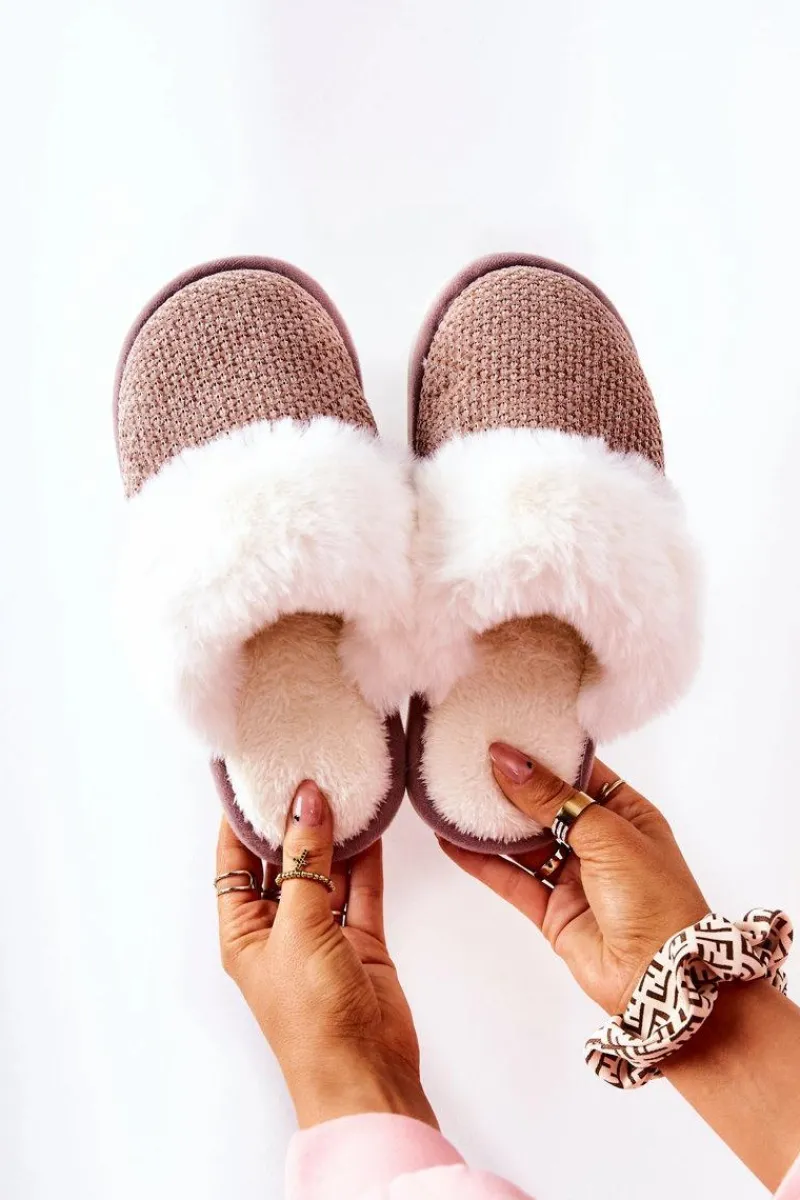 Sale Papcie Ocieplane Z Futerkiem Jasnobrązowe Flamarin Damskie Kapcie Klasyczne