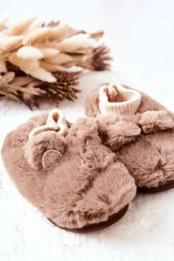 Hot Papcie Ocieplane Ze Ściągaczem Brązowe Dessi Dzieci Dziewczęce