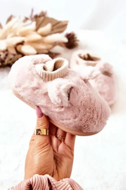 Dziewczęce>Boto Papcie Ocieplane Ze Ściągaczem Jasnoróżowe Dessi