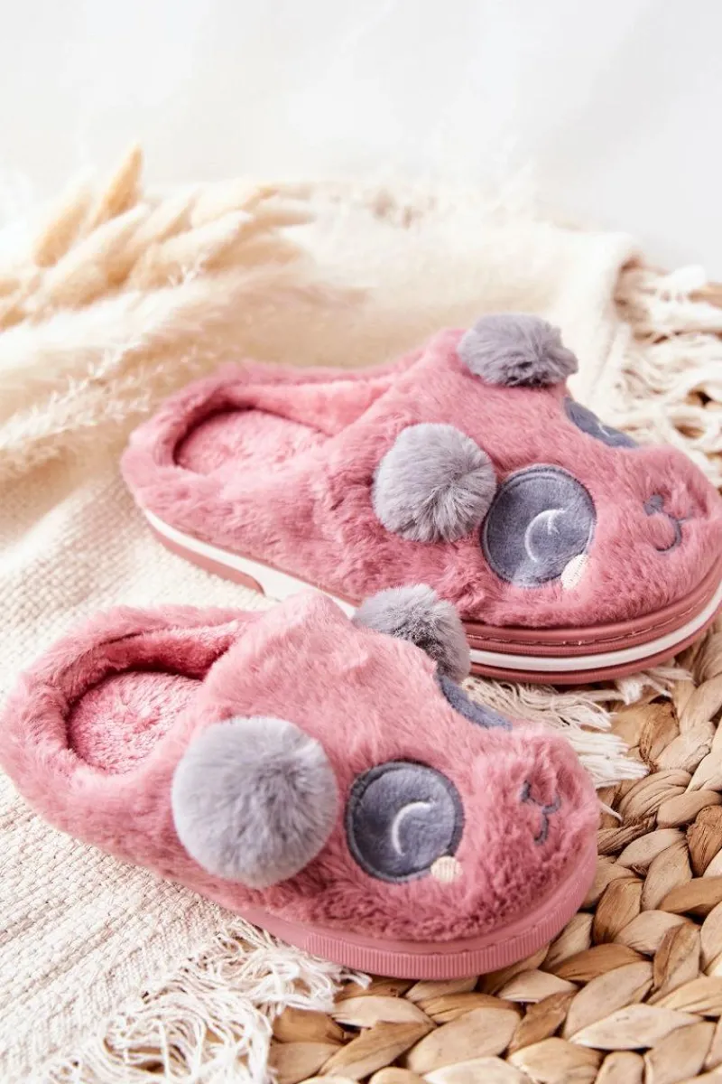 Dziewczęce>Boto Papcie Ze Zwierzątkiem Ciemno Różowe Pandi