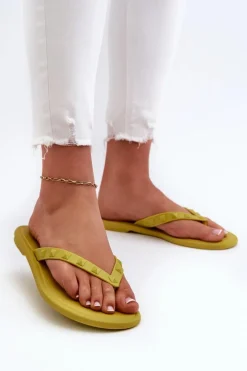 Klapki Damskie Japonki|Klapki Damskie Klasyczne>ZAXY Płaskie Elastyczne Klapki Japonki Damskie JJ285253 Limonkowe Zielony