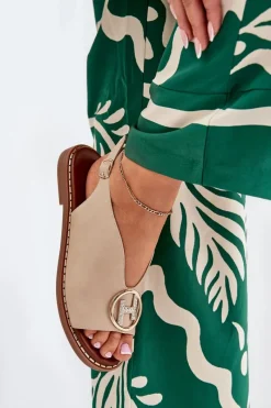 Sandały Płaskie><noscript><img width=